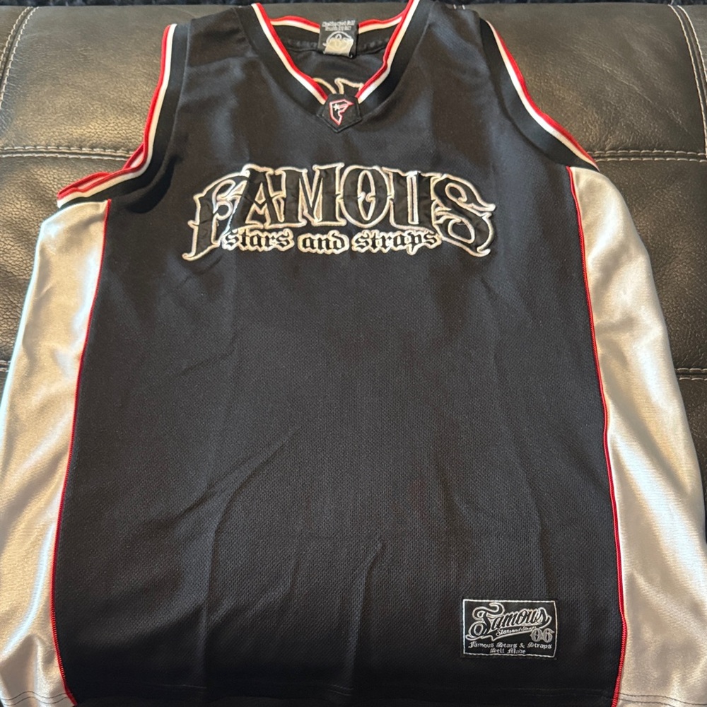 Famous Stars & Straps Black Jersey with Red and White Trim